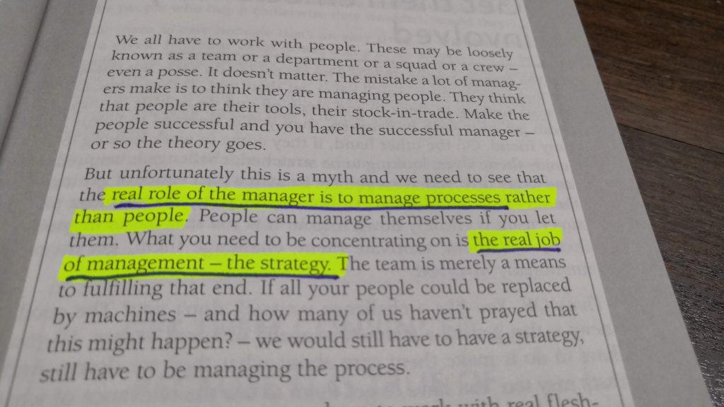 The role of a manager