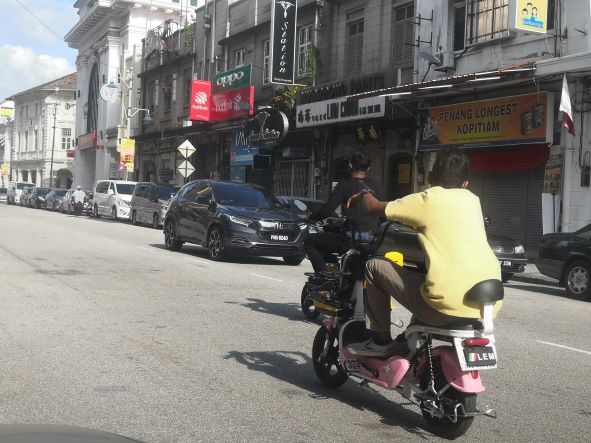 Miniature bikes in Penang town